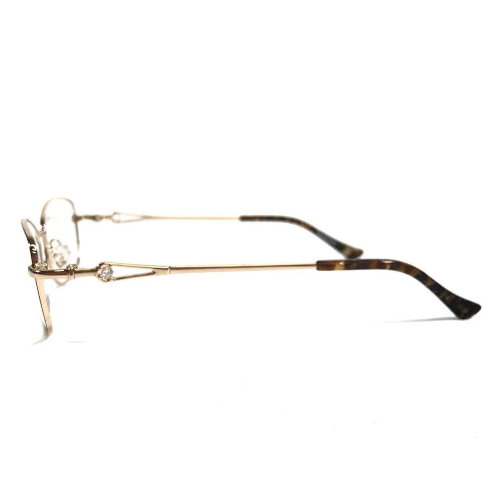 Tura Petite Eyeglasses Frames R582 BRN Brown Gold Cat Eye Wire Rim 50-16-135